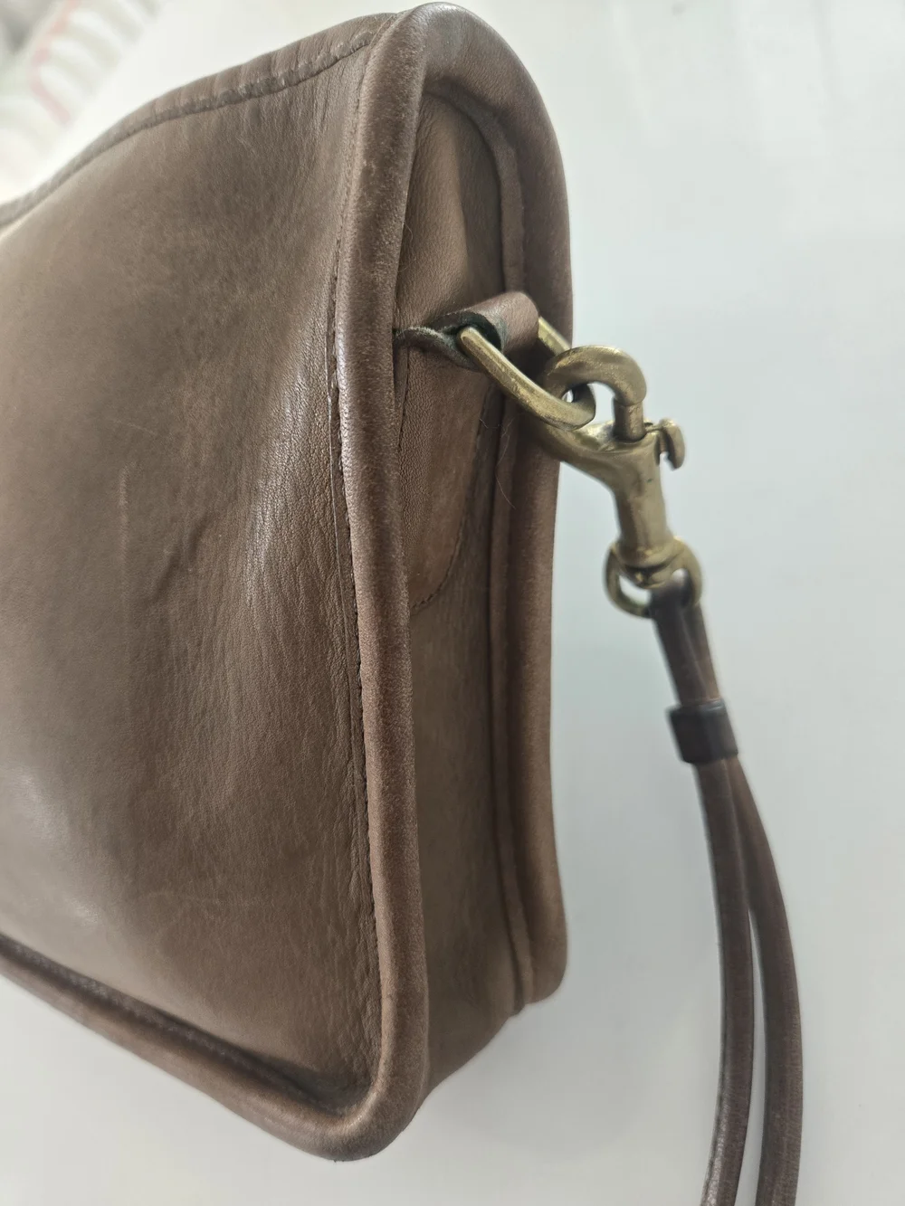 Coach Bonnie Cashin Vintage Small Brown Leather Shoulder Bag Distressed